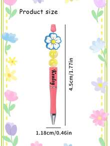 قلم حبر جاف مزخرف بالخرز الزهري المخصص، قلم حبر جاف للعودة إلى المدرسة المخصص، تجديد الربيع، عيد الأم، عيد الحب، هدية عيد، علبة هدايا، هدية إبداعية للأزواج، متعدد الوظائف، زخرفي، قابل لإعادة الاستخدام، حديث، ملون، جميل، رجعي، بطراز كرتوني، مناسب للموظفين والعملاء والطلاب، مناسب للأعراس والأعمال والمكاتب والأعياد والمدارس والمستلزمات المدرسية - متعدد الألوان - مشاهدة 3