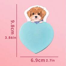 Cute Cartoon Animal Sticky Notes, School/Office Memo Pads - Purple Dog [5 Copies Given] - View 2