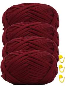 4pcs/400g High Quality Polyester Crochet And Knitting Yarn, 100G/Pc, 30m/Pc Length - Ideal For DIY Projects, T-Shirts, Slippers And Baskets, Fabric Strips Handmade Weaving DIY Bags, Toys, Shoes, Carpets, Organizer Basket Liners - Multicolor - View 40