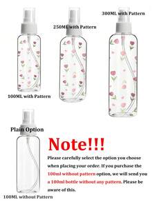 1pc Pink Tulip Pattern Spray Bottle - Reusable Portable Spray Bottle, Suitable For Essential Oils, Perfumes And Skincare Liquids, Suitable For Hair Salons, Kitchens, Bathrooms, Gardens, Suitable For Travel And Business, Mother's Day Gift, Spring Decoration, Travel Essentials (Pattern Randomly Cut) - Multicolor - View 9
