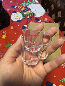 1/2/3/5件套迷你量杯，烘焙量杯，小型牛奶壶，咖啡量杯，带嘴量杯，奶泡壶，透明量杯，带插拔式嵌套手柄，可堆叠设计，多种计量刻度，厨房小工具 - 透明 - 查看 9