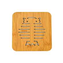 Cartoon Hollow Wooden Cup Coasters, Thick Heat Insulation Mat, Non-Slip Pot Pan Dish Pad For Kitchen - Ginger - View 5