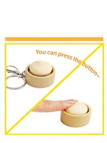 14+ 减压玩具 逼真馒头钥匙扣，创意减压小工具，适合作为小礼物或奖励 - 彩色 - 查看 2