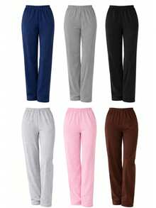 Set Of 4 Plus Size Pants In 100% Cotton Knit, Sizes G1 To G6 - Multicolor - View 3