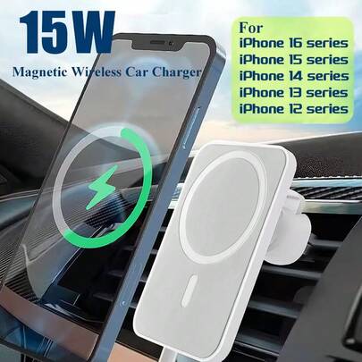 Cargador inalámbrico para coche, carga súper rápida, soporte de teléfono para rejilla de ventilación con agarre automático, compatible con iPhone 17/16/15/14 Pro Max