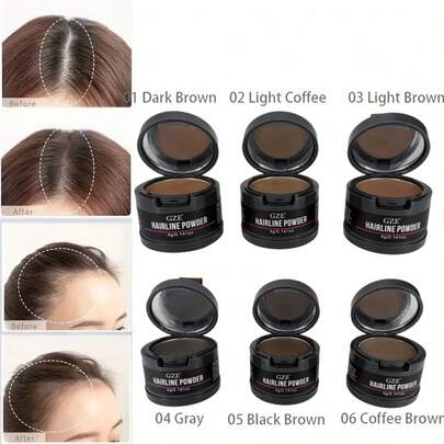 GZE 发际线粉棒，头发填充海绵笔，用于遮盖白发根部，增加头发浓密度，遮盖稀疏头发，具有强大的遮盖力，与发根无缝融合，打造完美发际线。