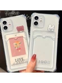 1pc Transparent Card Slot Stand Phone Case Compatible With IPhone 15, 14, 13, 12, 11 Pro Max, 14 Plus, Transparent Wallet Silicone Shockproof Back Cover Waterproof Anti-Fall Scratch ResistantFOR-YOUR-BELOVED-PHONE Christmas Gifts Christmas Gifts,Valentine's Day Gift,Valentine's Day Phone Case,Cute Phone Case - 款式2(1件) - 查看 17