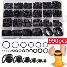 225pcs/990pcs Conjunto de Anéis O-Ring de Borracha – Vedações Resistentes a Óleo, 18 Tamanhos Variados, Tipo Arruela de Manga para Vedação Estanque em Aplicações de Encanamento, Automotivas e de Maquinário - Preto - Visão 14