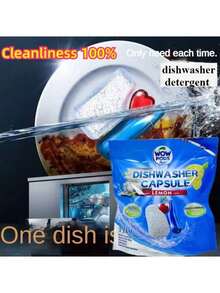 50pcs/30pcs High-End Dishwasher Pods - Triple-Action Formula, Compatible With All Dishwasher Models, Delivers 10x Cleaning Power Against Tough Grease And Stains - Dishwashing Beads - View 7