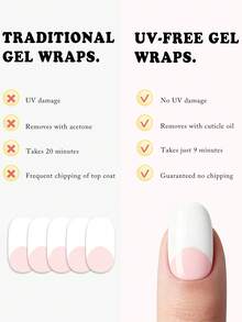 22pcs Elegant Pink & Gold Gradient Glitter French Style Gel Nail Stickers, Low Allergy, Long-Lasting, No UV Lamp Needed, Suitable For Women & Girls Daily, Party, Wedding DIY Manicure, Great Gift Nail Supplies - Multicolor - View 6