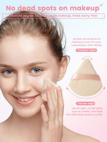 4PCS Makeup Sponges + 4PCS Soft Triangle Powder Puffs – Dry & Wet Dual-Use For Base & Setting - Multicolor - View 9