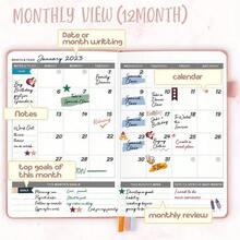 Jubtic Planner Pro Non-Dated Weekly Monthly Agenda Planner - A5 Appointment Book - Pink - View 5