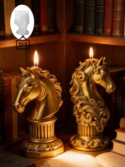 Silicone Mold For Making 3D Horse Head Candles With Detailed Mane, Convenient For Candle Making, Silicone Material Easy To Disassemble And Clean, Suitable For Batch Production, Home Desktop Decor