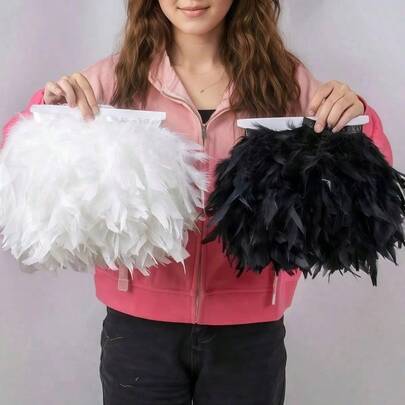 波西米亚风人造羽毛新娘手链，奢华羽毛手链，时尚手链配饰，适合派对、聚会、约会、节日、角色扮演、摄影、舞蹈表演、婚礼装饰，也是送给朋友的礼物。