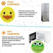 1个可重复使用的卡通凝胶冰袋，带绑带和绒布背衬 - 可爱的熊、狐狸、鸭子、青蛙、羊驼图案，可用于面部、头部、手臂、腿部的冷热疗法 - A - 查看 6
