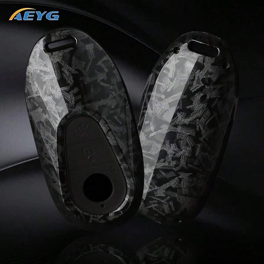 Ốp chìa khóa xe hơi bằng nhựa ABS kiểu sợi carbon cho các dòng xe C-Class, E-Class, S-Class, GLC W206 W214 W223 E300 C260 C300 S450 S500 S400 - Mercedes-Benz C-Class - Xem 1