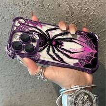 Phone Case: Cool And Stylish Spider Pattern Phone Case, Suitable For Apple Phone 11, 12, 13, 14, 15, 16, 17 PRO MAX X XS MAX 14Plus, Shockproof, Retro, Fashionable, Cute And , Can Be Given To Friends Or Used For Personal Purposes - 紫色 - 查看 4