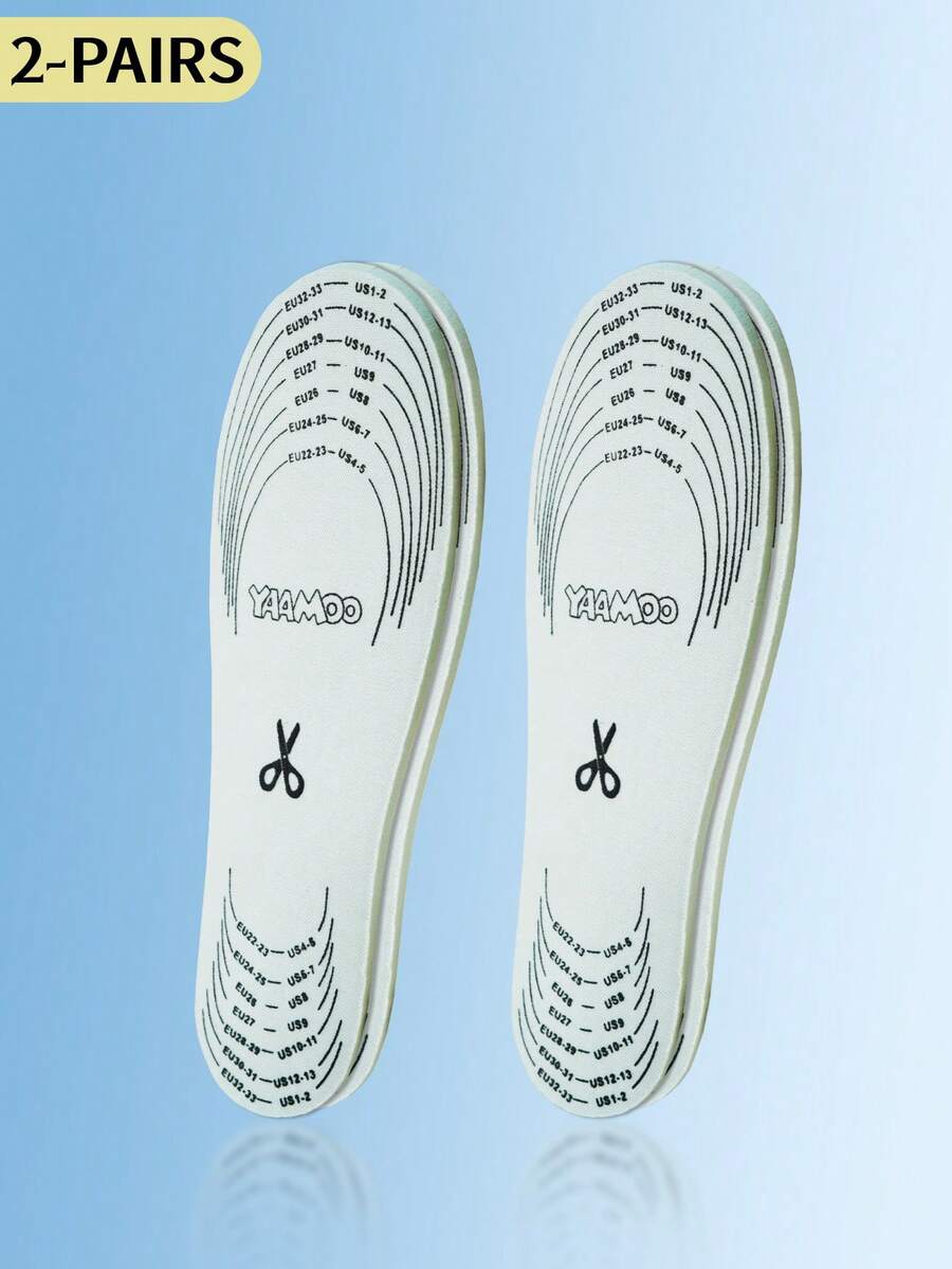 2 Pairs Pack Shoe Insoles With Cut To Fit Any Sizes ,Breathable Cushioned Insole With Double Latex Foam Perforated - Baby Blue - View 1