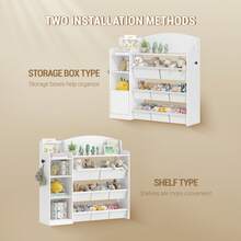 HaluPeit Toy Storage Organizer, Toy Shelf With 8 Storage Bins, Playroom Storage, Kids Bookshelf, 4-Tier Toddler Bookshelf For Children's Room, Bedroom, Living Room, Study Room, Nursery White - White - View 4