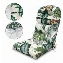 High-Back Chair Cushions, Waterproof And Colorfast, Rocking Chair Cushions For Indoor And Outdoor Use, Adirondack Chair Cushions, Garden Chair Cushions, Upholstered Cushions, High-Back Seat Cushions - 夏威夷風格印花 - 查看 3