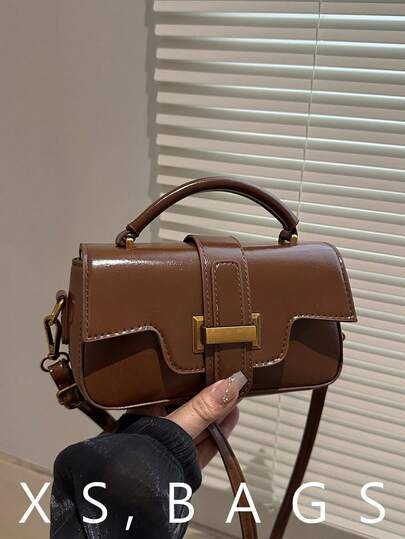 กระเป๋าถือและกระเป๋าสะพายข้างผู้หญิงแฟชั่นสีพื้นสำหรับฤดูใบไม้ร่วง/ฤดูหนาว ความจุขนาดใหญ่ สไตล์เรโทรหรูหราเรียบง่าย