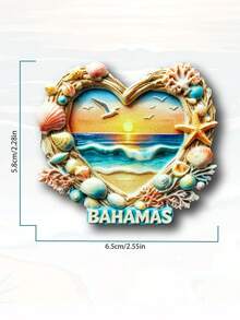 1 miếng dán tủ lạnh từ tính 3D hình địa danh nổi tiếng Brazil, Bahamas, quà lưu niệm du lịch, trang trí nhà cửa. - 1PC - Xem 16