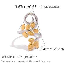 Bộ 3 nhẫn/1 nhẫn thép không gỉ hình lá ô liu, nhẫn thép không gỉ mạ vàng 18K, nhẫn thời trang cao cấp dành cho nữ, nhẫn thép không gỉ 304, trang sức cá tính đơn giản, quà tặng ngày lễ/thiết kế đa năng phù hợp cho mọi ngày, thích hợp cho các buổi gặp gỡ và tiệc tùng hàng ngày. - Nhiều màu - Xem 7