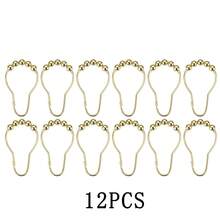 12PCS/24PCS Smooth Gliding Shower Curtain Rings, Rust Resistant Metal Roller Hooks, Friction Free Polished Finish For Modern Bathroom Decor, No Snagging Shower Rod Hangers, Silver/Golden - Multicolor - View 9