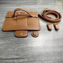 5件套钩针编织包DIY制作材料，PU皮革帽扣肩带，手工斜挎包，钩针编织钱包DIY，节日礼物，生日礼物，女士钱包制作，钱包制作材料 - A - 查看 8