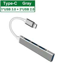 VAORLO USB-C 3.0 Type-C 4-Port Multi-Function USB Hub Adapter, OTG Compatible For Huawei Pro 13/15 Air Pro PC Computer Accessories - Grey - View 15