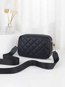 1pc Girl's Fashion Quilted Diagonal Crossbody Bag, Detachable Strap, Classic Crossbody Bag, Great Gift - Multicolor - View 12