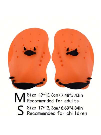 1双游泳训练手套，潜水/浮潜手套，脚蹼，运动硅胶掌面，可调节绑带