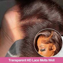 200% 密度 34 英寸水波纹 5*5 13*4 蕾丝前假发 - #4 巧克力棕色，即戴即用，预先修剪、拉直、熨烫，高清透明蕾丝前假发，无需胶水 - 耳到耳，预先拔毛、预先漂白，巴西原生水波纹蕾丝闭合假发，自然发际线和婴儿发 - 真人发隐形发际线中分假发，无需胶水 - 真人发前假发，无需胶水编织假发，适合女性日常佩戴，混合发 - 棕色 - 查看 7