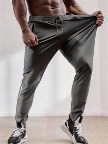 Driftmere Men's Summer Thin Sport Casual Pants, Stretchy Quick-Drying Iced Silk Pants Spring To Summer - Dark Grey - View 2