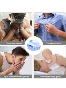 Silicone Body Cleansing Brush With Handle - Unisex Exfoliating Shower Brush, Travel-Friendly And Quick-Drying, Soft Silicone Loofah Replacement For All Skin Types (Blue) - 1pc Blue - View 3