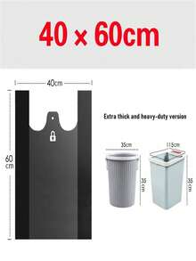 50pcs Thick Black Trash Bags, Suitable For Hotel, Commercial Kitchen, Office And Home Use - Multicolor - View 12