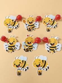 48张黄色小蜜蜂造型棒棒糖卡，适用于派对礼品装饰标签卡、小黄蜜蜂主题派对礼物装饰标签卡、婴儿派对礼物装饰、蜜蜂主题生日派对装饰、餐桌装饰、性别揭晓蜜蜂主题派对装饰、春季节日蜜蜂主题装饰、派对用品、黄色蜜蜂主题派对拍照道具 - 蜜蜂 - 查看 7