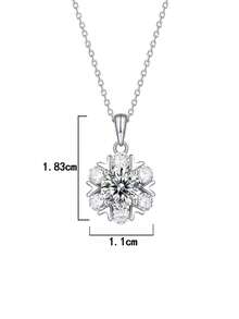 BLOVEMEE 1pc Fashionable & Elegant 925 Silver 0.5-1 Carat Moissanite Snowflake Necklace, Suitable For Women's Daily Wear, Valentine's Day, Mother's Day, Wedding Anniversary, Party Jewelry Gift - XL0168M - View 3