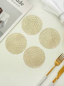 6-30 piezas Posavasos con forma de gota de agua hueca de PVC, aplicable para festivales, bodas, decoración de mesa diaria - Amarillo - Ver 16