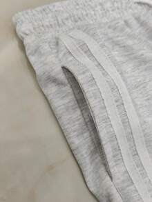1件男士灰色条纹休闲运动裤 - 灰色 - 查看 4