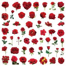 50 Pcs Transparent Red Rose Stickers - PET Waterproof For Wedding, Proposal & Gift Boxes, Phone Cases - 50PCS - View 12
