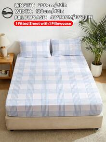Bộ ga trải giường in họa tiết 2/3 món (1 bộ ga trải giường + 1/2 vỏ gối không kèm ruột gối), Tấm bảo vệ nệm thoải mái, thân thiện với da, Tấm phủ nệm in họa tiết, Mềm mại, Thoáng khí, Nhiều kích cỡ, Phù hợp với giường đơn/đôi/nữ hoàng/vua, Có thể giặt máy, Trang trí nhà cửa, Trang trí phòng ngủ - Nhiều màu - Xem 13