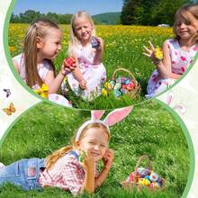 Bộ 12/24/48 quả trứng Phục Sinh đã được đóng gói sẵn, bên trong có đồ chơi mềm dẻo giúp giảm căng thẳng, phù hợp cho bé trai, bé gái, trẻ em và người lớn. Tuyệt vời để nhét vào trứng Phục Sinh, giỏ quà tặng, phần thưởng trong lớp học, quà tặng tiệc tùng, túi kẹo. Màu sắc và kiểu dáng ngẫu nhiên. - Lễ Phục Sinh 2 - Xem 9