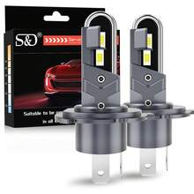 Đèn pha LED S&D H4 Canbus Mini H4, bóng đèn 70W 6000K màu trắng, ống đồng, đèn xe hơi có quạt, 12V - A - Xem 1