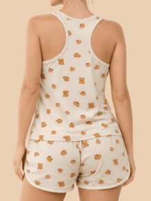 FEMINNITA Baby Doll Isabel Swimming Tank Top - Off Capybara - View 4