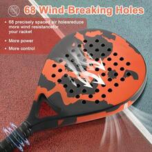 Raqueta De Padel 100% Fibra De Carbono Con Bolsa Color Naranja - Albaricoque - Ver 5