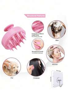 护发套装：喷雾瓶（200毫升/300毫升）、梳子瓶、染发剂和护发油瓶 - 染发剂瓶和头皮按摩梳，头皮清洁器和头部按摩器，缓解压力，促进头发生长，男女通用沐浴刷 - 让洗发更轻松快捷，适合家庭和沙龙使用 - 洗髮套裝 - 查看 5