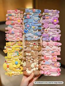 14/28/42 Pieces Cute Multicolored Hair Clips And Hair Accessories For Girls - Roxo - Xem 1