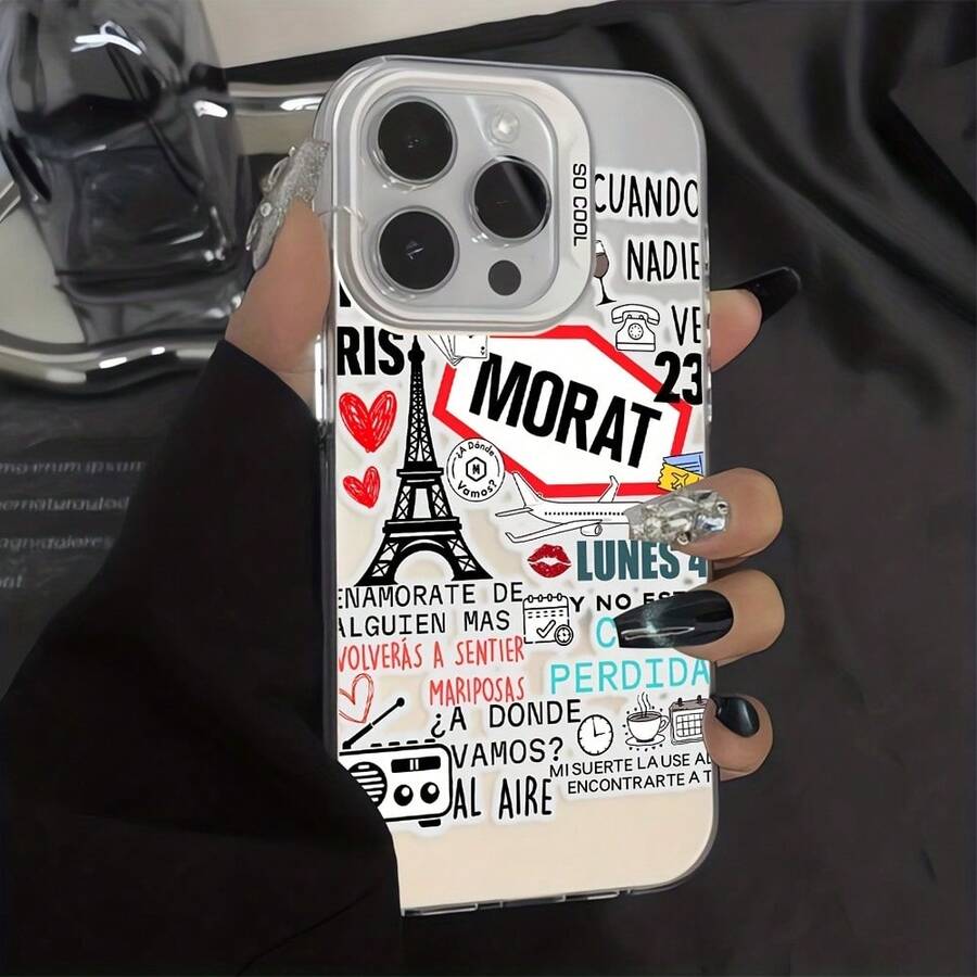 Funda de Teléfono Fashion M-Morat Band Latin Element Collage, Compatible con iPhone 17 16e 16 15 14 13 12 11 Mini Pro Max Air X XR XSMAX 8 7 Plus, Cubierta Trasera Mate a Prueba de Golpes - Colores mixtos - Ver 1