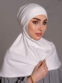1pc Women's Classic 2-In-1 Turban Headscarf + Soft Jersey Neck Gaiter, Moisture-Wicking, Breathable Jersey Fabric, Suitable For Muslim Daily Life And Outings - A - View 9